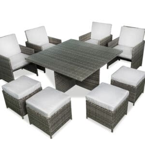 Verdora 9pc Rattan Cube Set