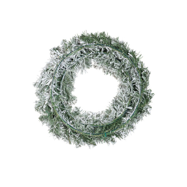 Kaemingk Imperial Snowy Green Wreath With Warm White LEDs - Image 2