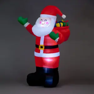 Snowtime 190cm Inflatable Giftbag Santa 9 LED's