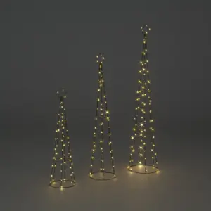 Snowtime 3 Set Cone Towers W/White LED's