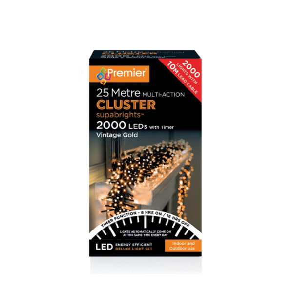 Premier 2000 LED Multi Action Supabrights Cluster Lights With Timer