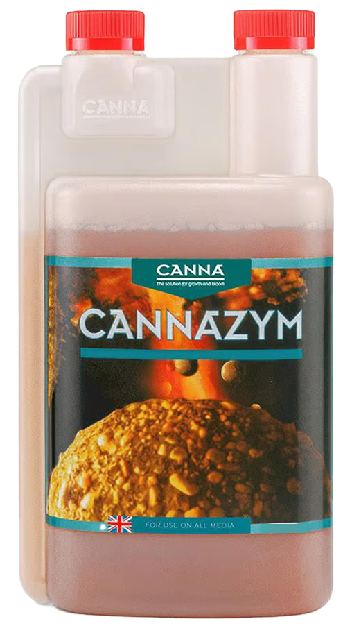 CannaCannazym fertiliser bottle for plant growth and health.