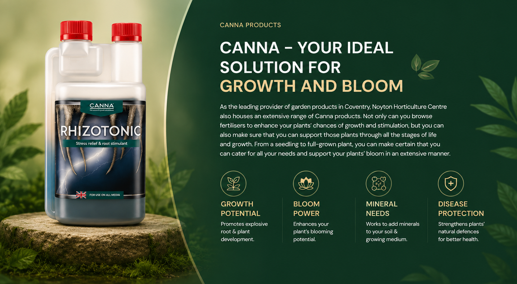Canna Rhizotonic plant growth booster for healthy roots and vibrant blooms.